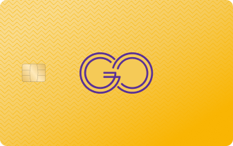 Official GODL Pay gold GO card with purple monogram
