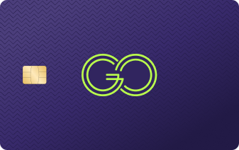 Official GODL Pay purple GO card with electric-lime monogram